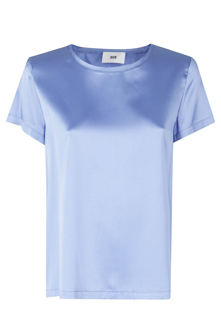 Solotre Silk Crew-Neck Short-Sleeve Silk T-Shirt