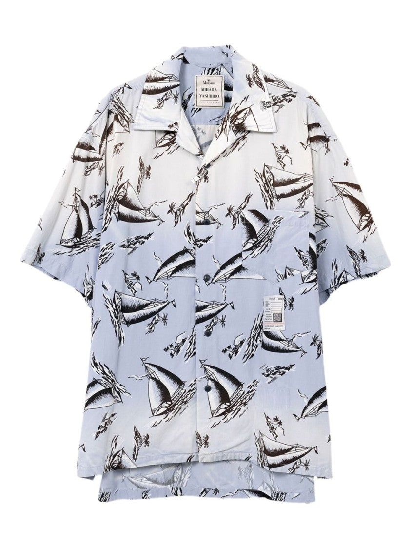 Maison Mihara Yasuhiro Sailboat Print Short Sleeve Shirt