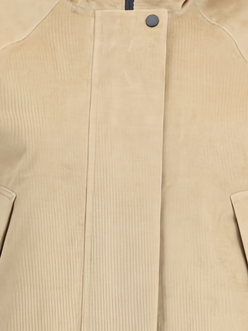 Woolrich Beige Cropped Jacket With High Collar