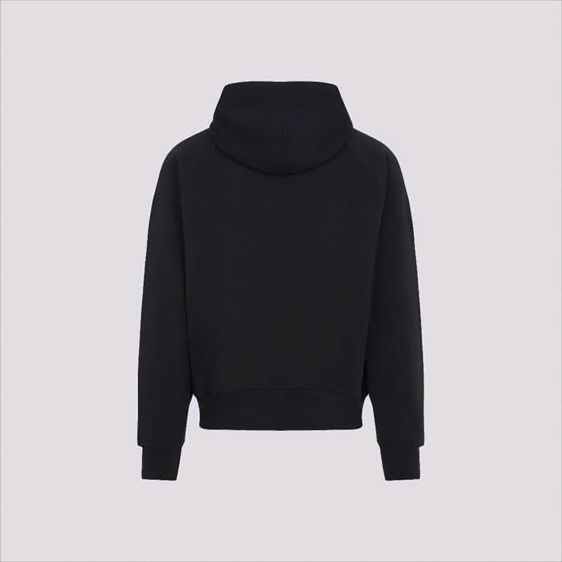 Ami Paris Textured Logo Black Hoodie With Drawstring