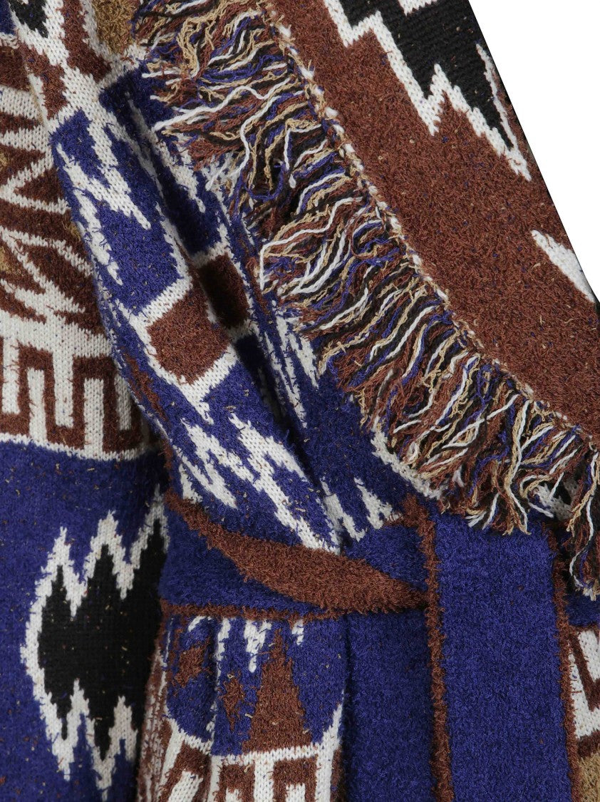 Alanui The Amazing Jorney Fringed Geometric Cardigan