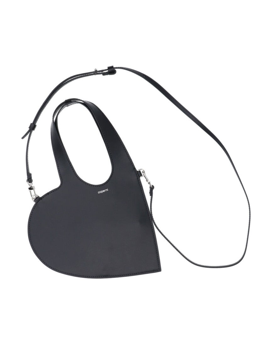 Coperni Heart-Shaped Black Leather Handbag