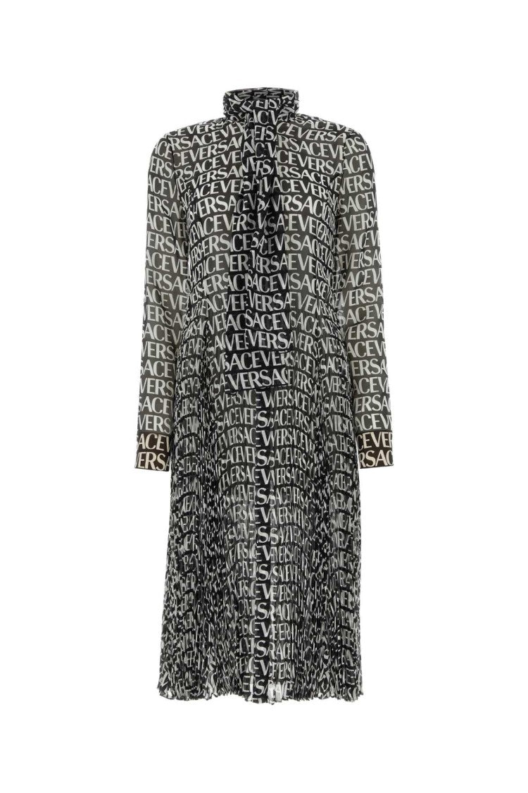Versace Printed Crepe Shirt Dress