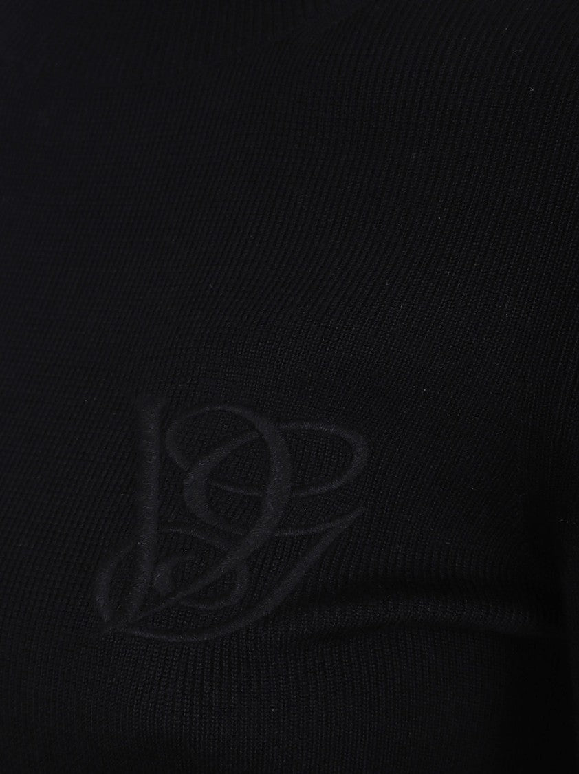 Valentino Garavani Ribbed Black Wool Sweater
