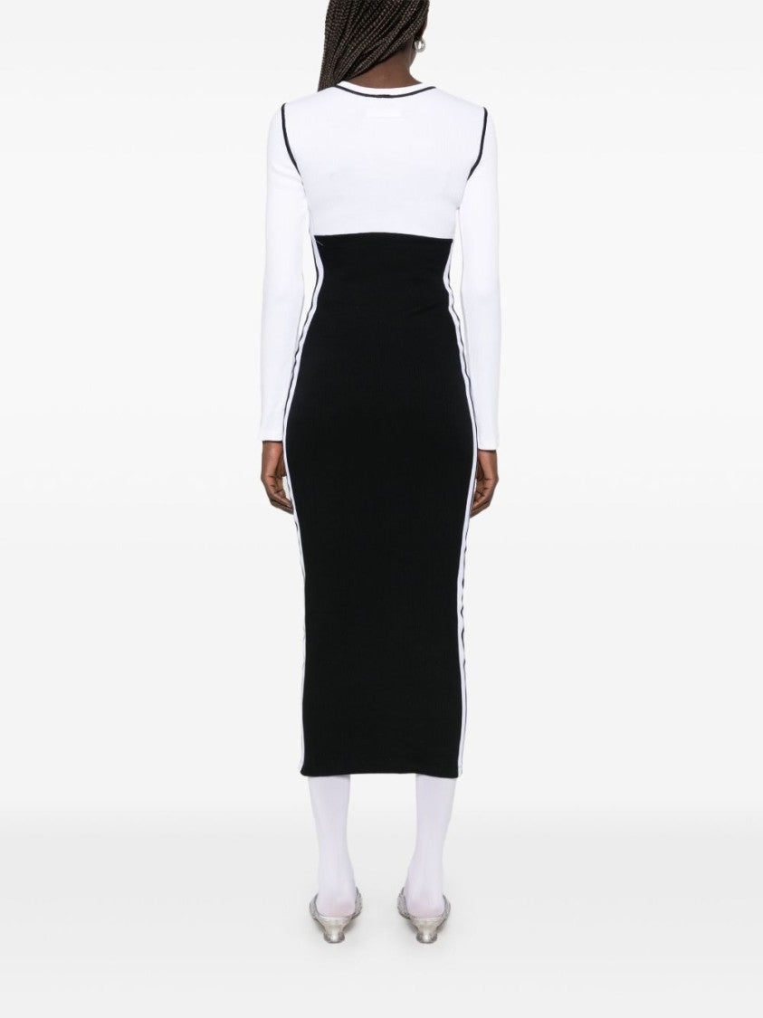 Jean Paul Gaultier Fitted Black/White Long Dress