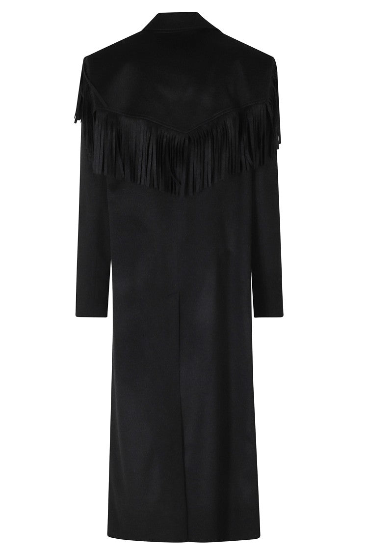 Federica Tosi Anthracite Cape Detachable Wool-Cashmere Coat