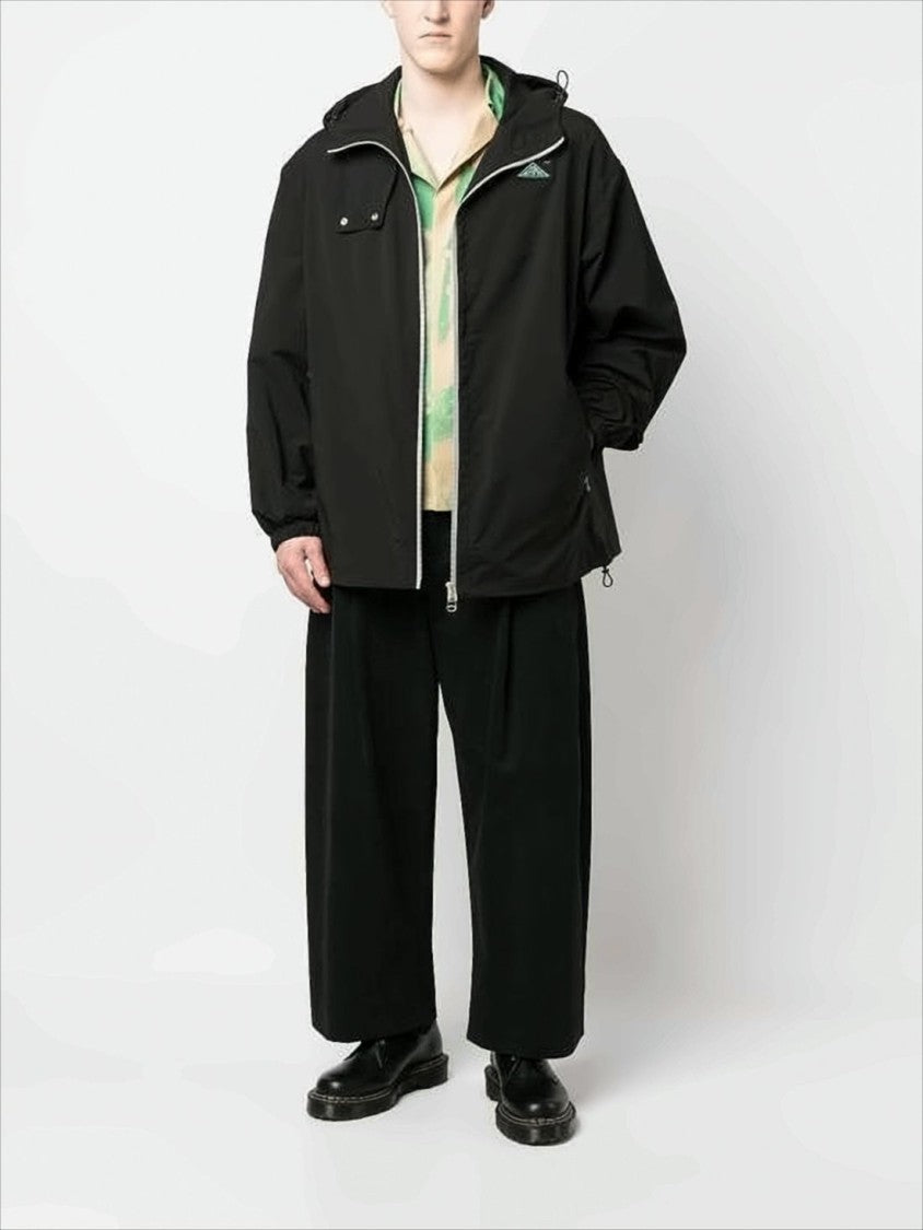 Oamc Polyester Black Jacket With Contrasting Zippers
