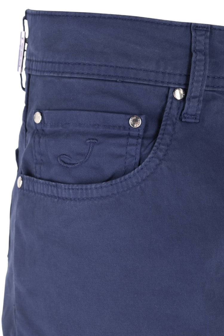 Jacob Cohen Slim-Fit Five-Pocket Cotton Pants With Unique Details