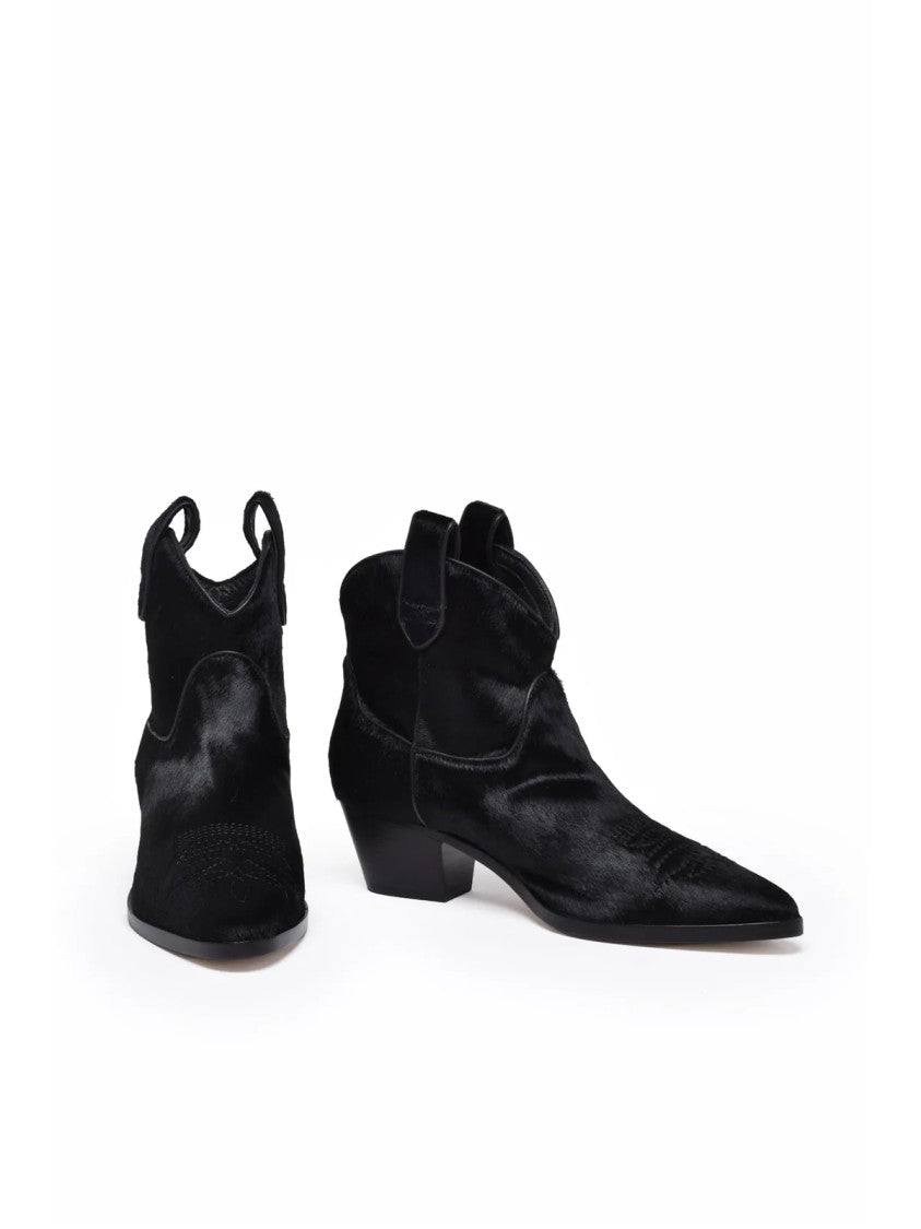Max Mara Black Pony Leather Atri Boots