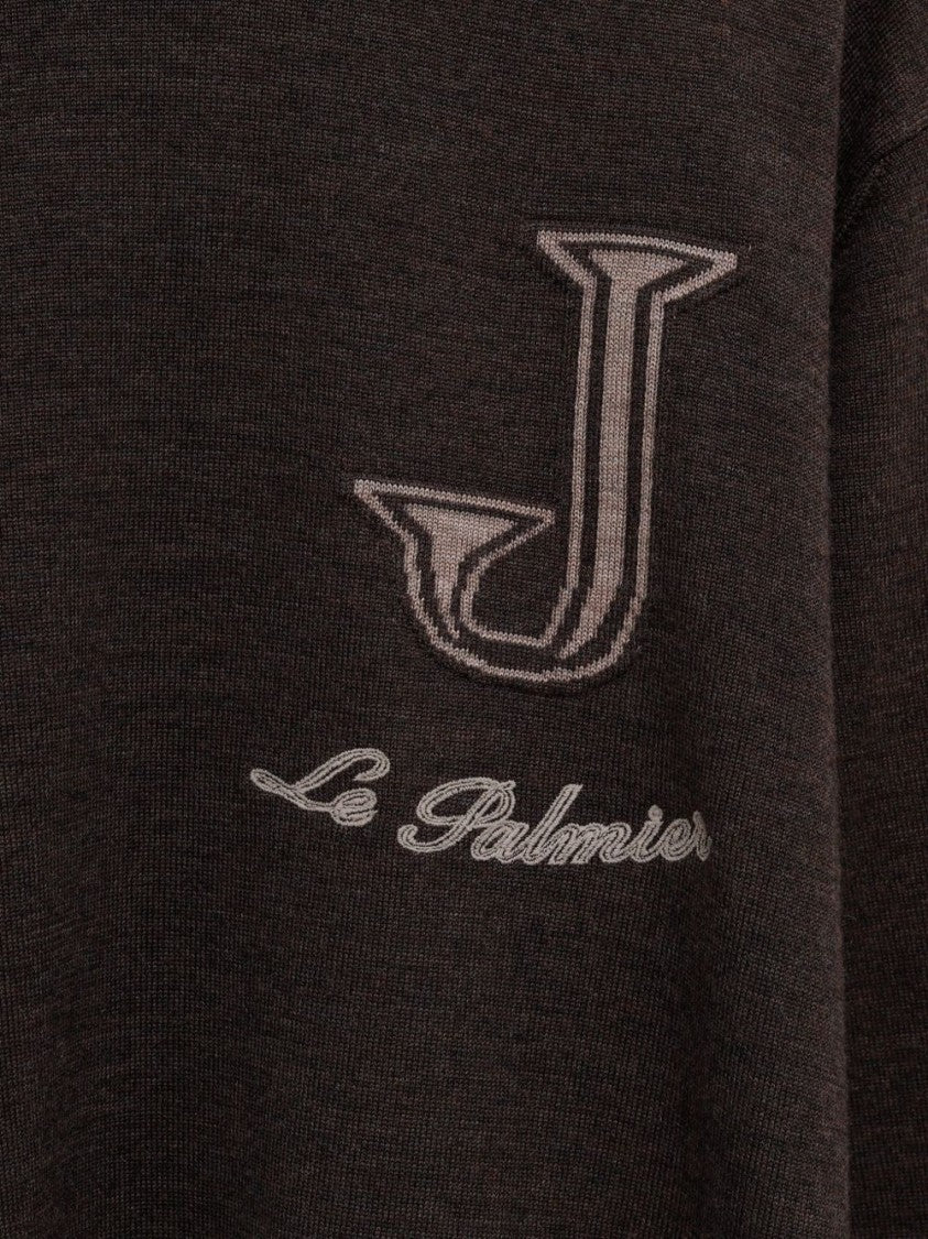 Jacquemus Brown Relaxed-Fit Embroidered Sweater