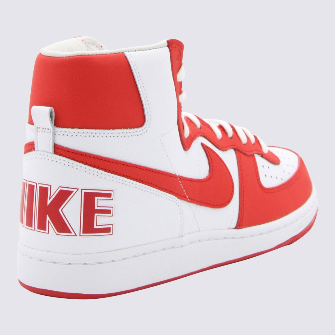 Comme Des Garçons X Nike High-Top Sneakers With Bold Red And White Design
