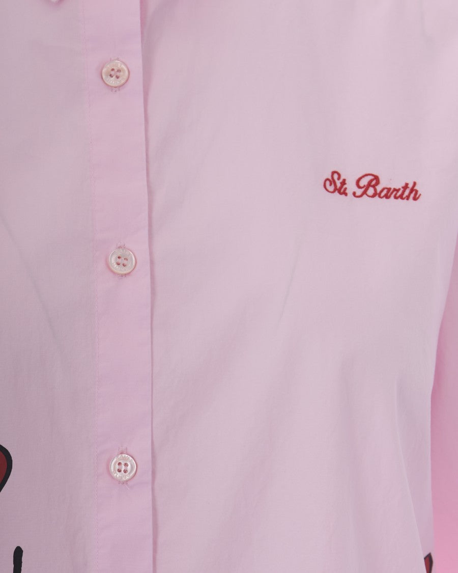 Mc2 Saint Barth Mini Brigitte Shirt With Snoopy Print And Embroidered Detail