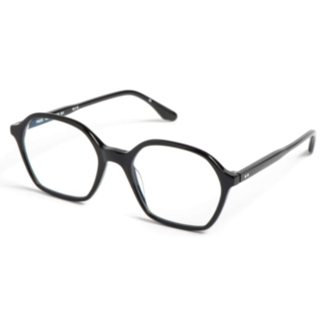 Peter And May Colette Geometric Black Acetate Eyeglasses With Minimalist Design