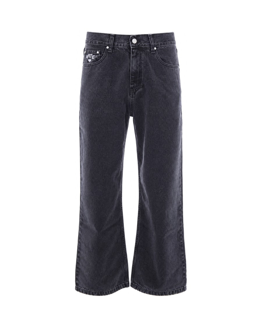 Arte Antwerp Black Wide-Leg Five-Pocket Denim Jeans