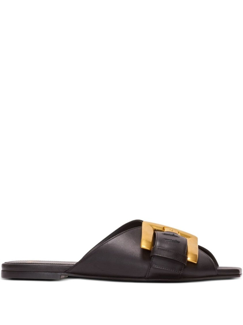 Balmain Black Silk And Nylon Strappy Sandals