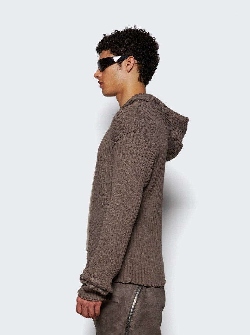 Rick Owens Zipped Hoodie Sweater Dust