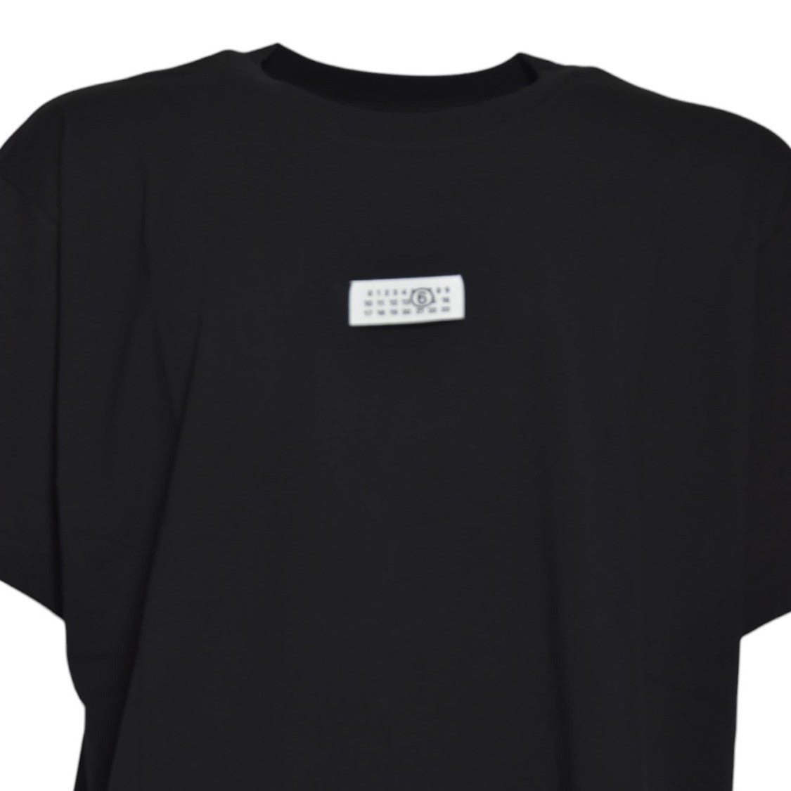 Mm6 By Maison Margiela Relaxed-Fit Black Cotton T-Shirt With Minimalist Branding