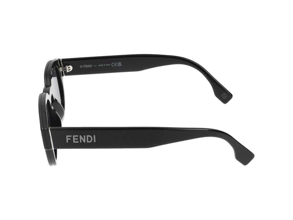 Maison Fendi Black Bold Rounded Sunglasses