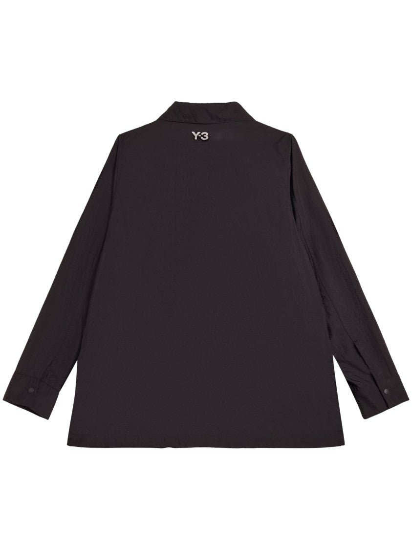Y-3 Boxy Black Polyamide Shirt With Sporty Stripes