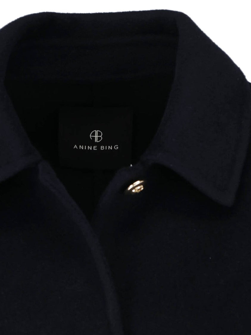Anine Bing Boxy-Structured Jacket With Classic Collar