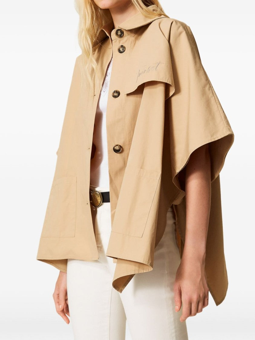 Twin-Set Delicate Sand Woven Embroidered Jacket