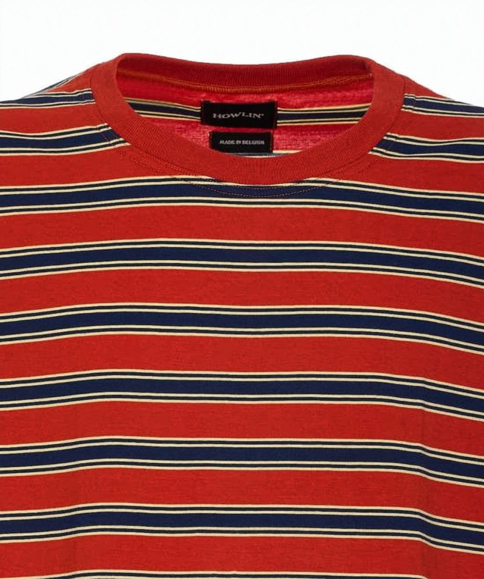 Howlin Short-Sleeved Striped T-Shirt With Classic Neckline