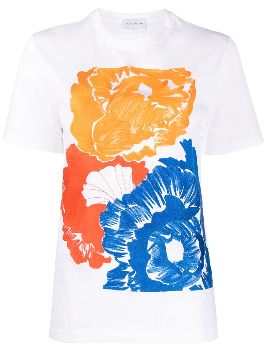 Salvatore Ferragamo White Cotton T-Shirt