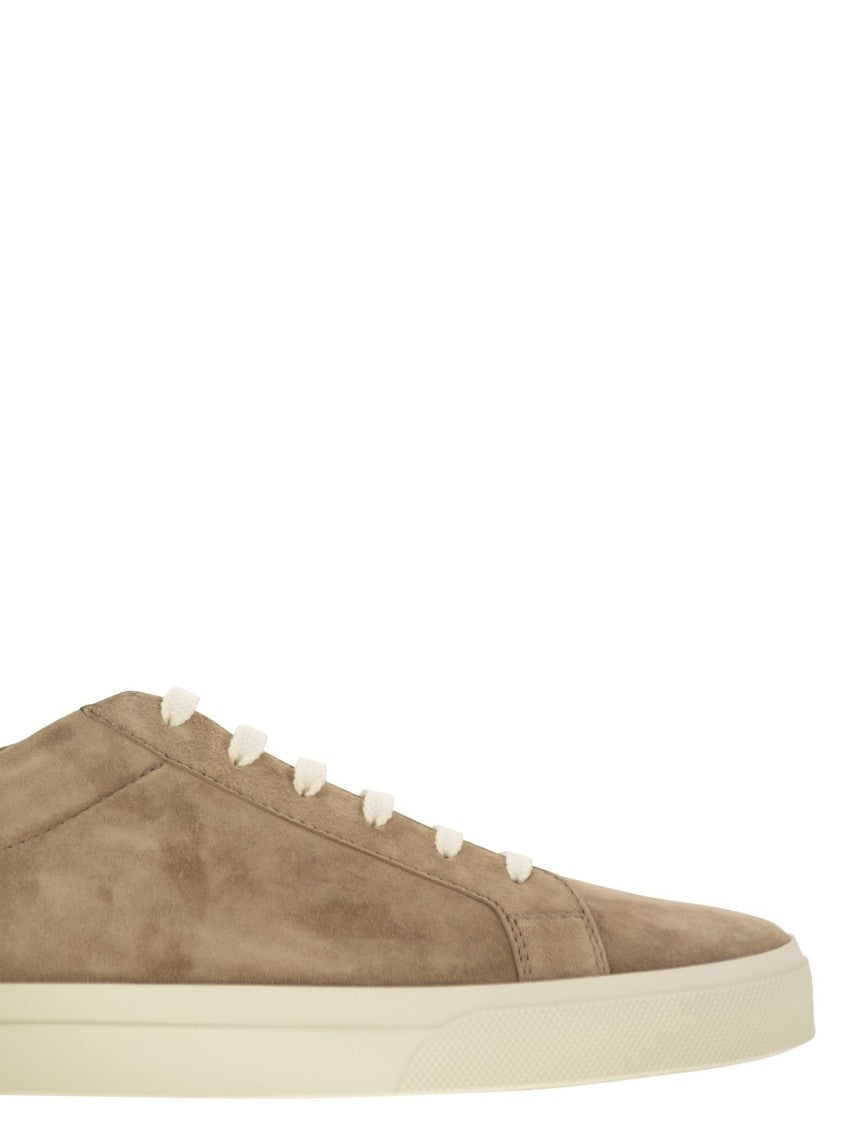 Brunello Cucinelli Slim Suede Trainers With Iridescent Detailing