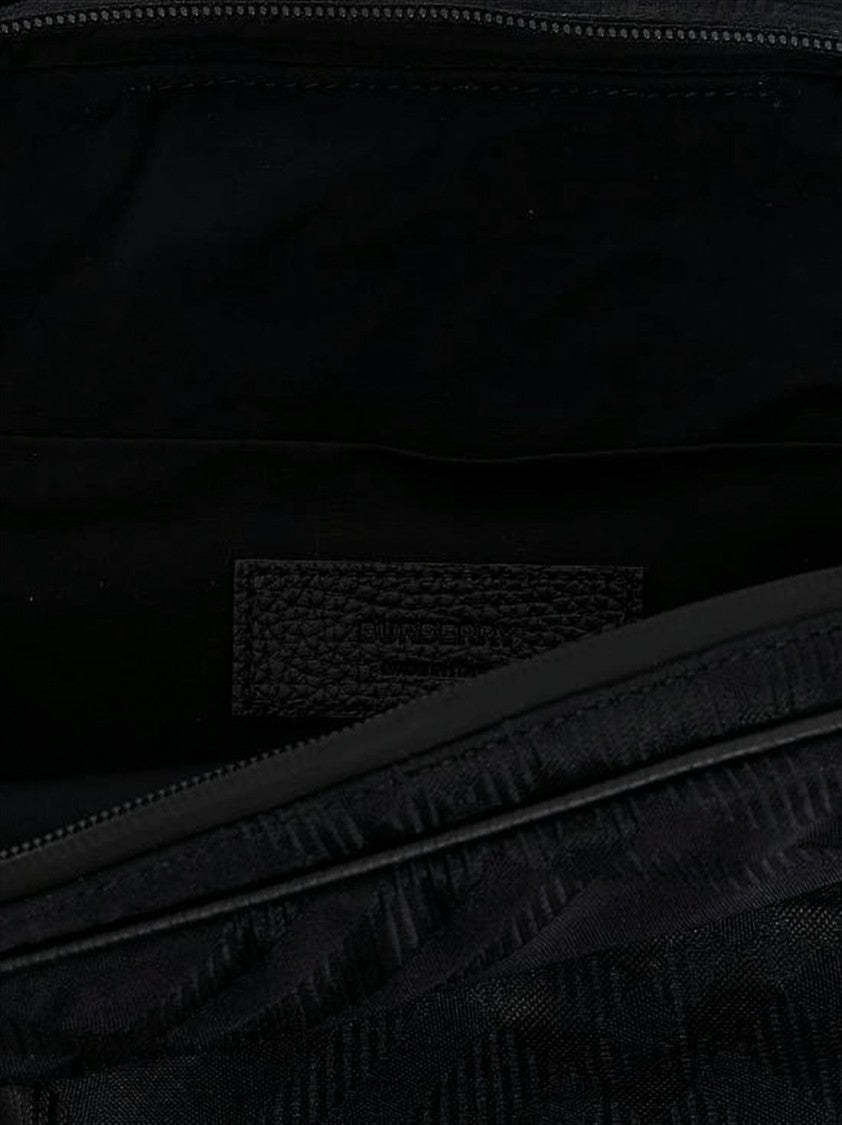 Burberry Textured Compact Tote With Adjustable Strap And Versatile Design