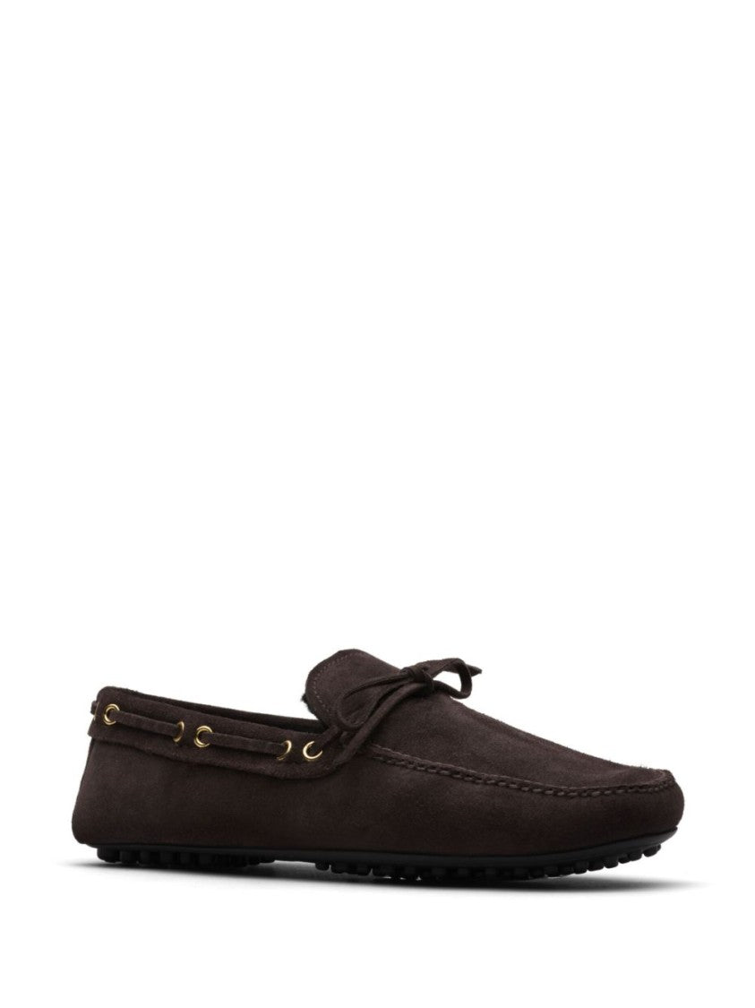 Car Shoe Rich Suede Loafers With Moccasin Design