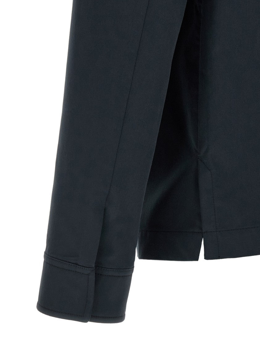 Tom Ford Heavy Cotton Twill Overshirt With Concealed Button Closure And Side Slits