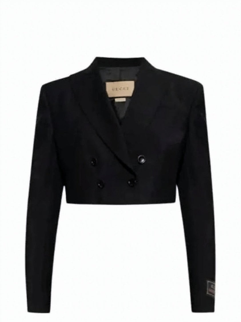 Gucci Cropped Double-Breasted Jacket With Structured Silhouette