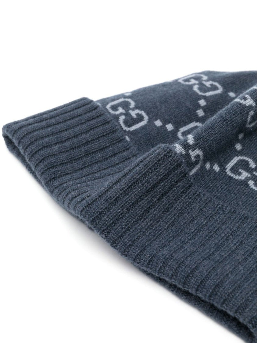 Gucci Blue Nuancie Knit Double G Beanie