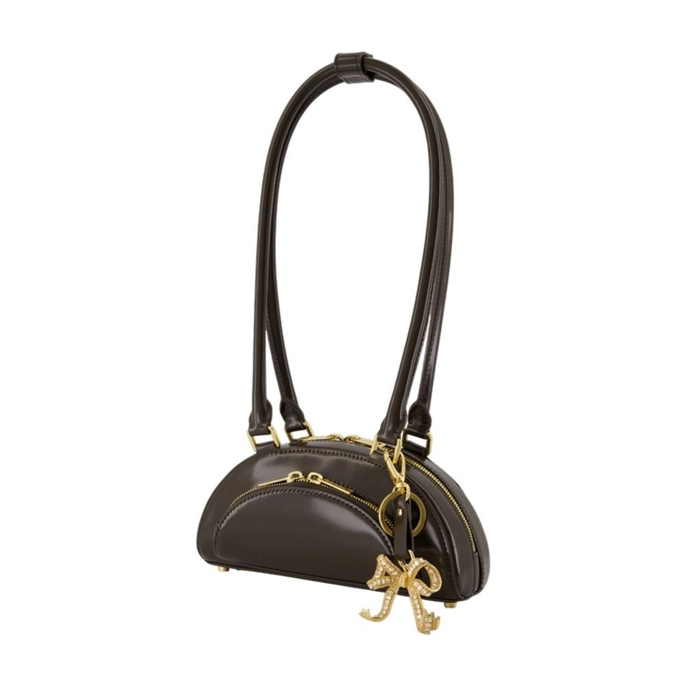 Self-Portrait Mini With Charm Shoulder Bag - Leather - Brown