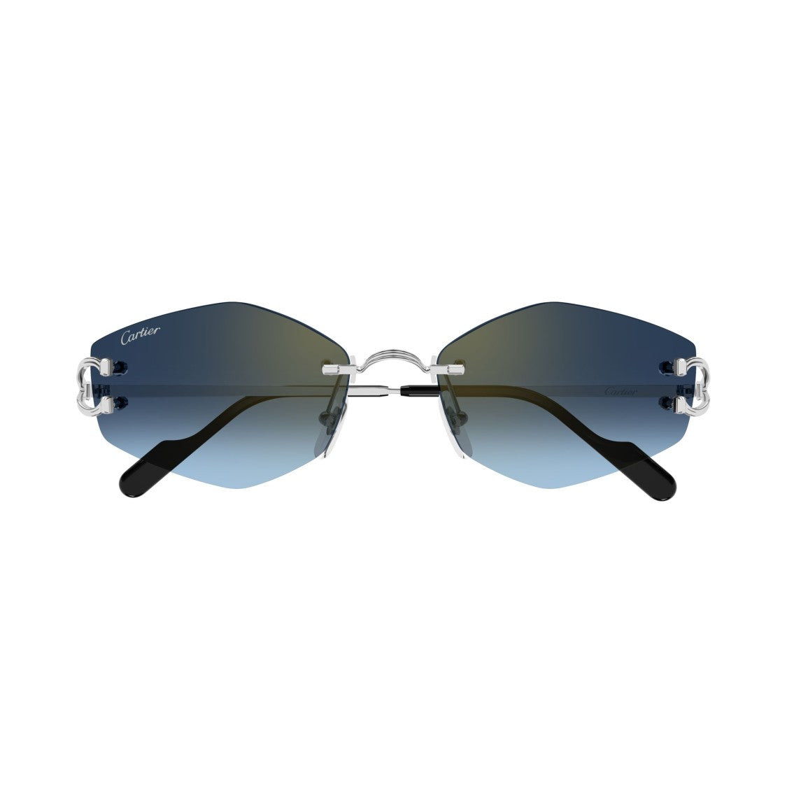 Cartier Rimless Sunglasses With Gradient Lenses And Y-Shaped Temples