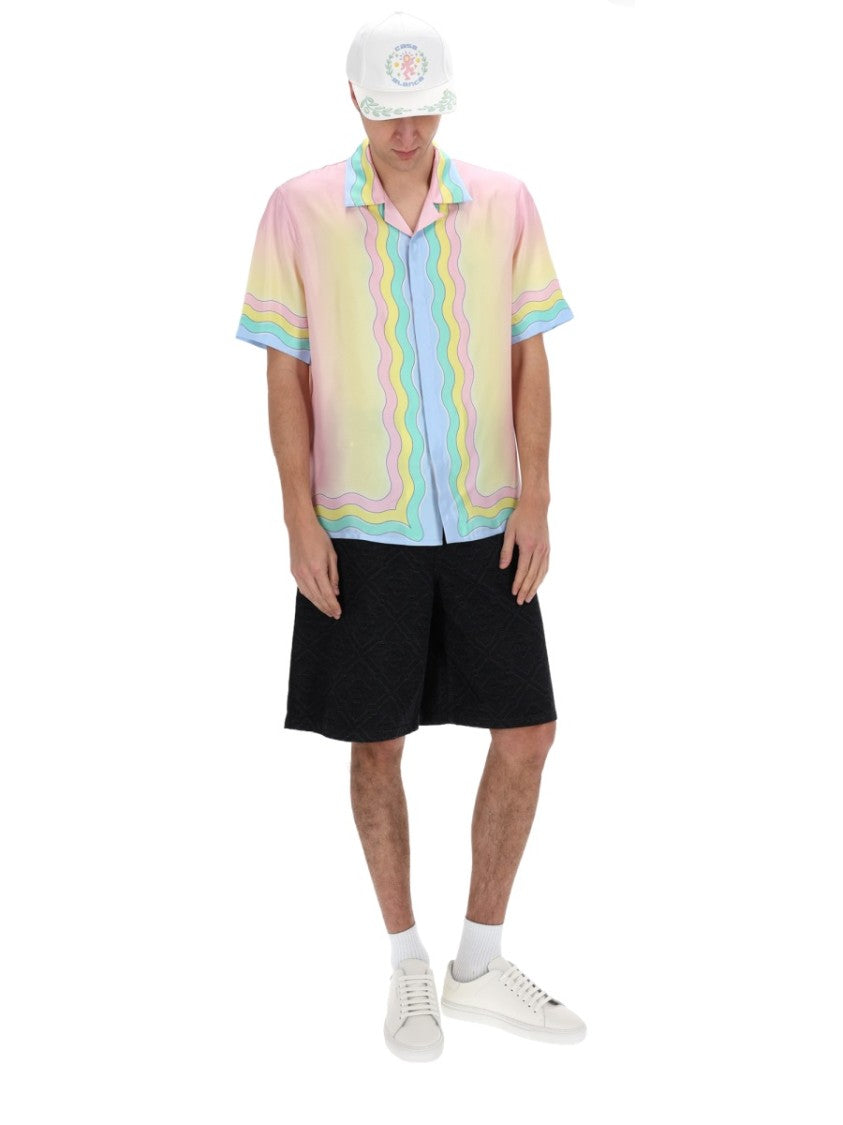 Casablanca Flaming Tennis Ball Pastel Wavy Shirt