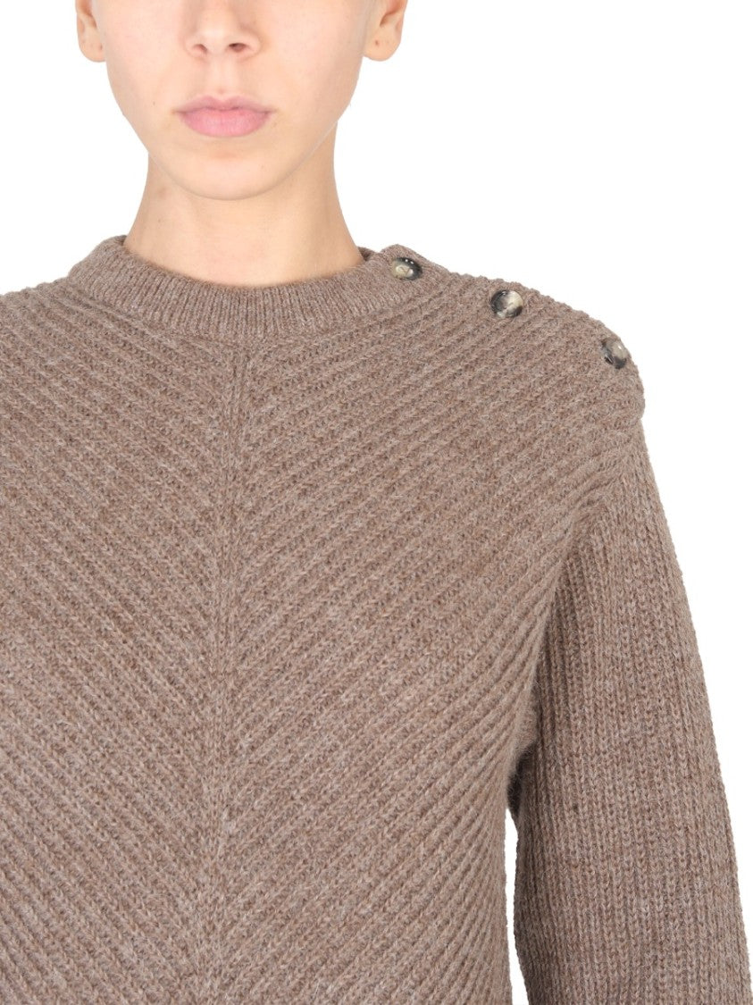 Bottega Veneta Alpaca Knit Sweater With Chevron Pattern
