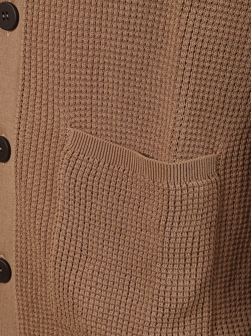 Ballantyne Textured Knit Sweater With Button-Up Front