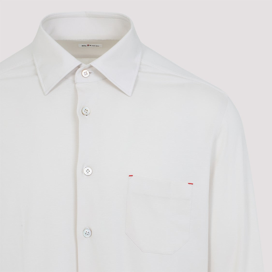 Kiton Nerano Light Grey Cotton Shirt