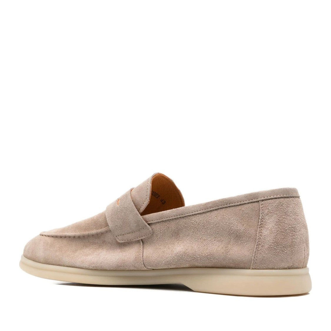 Alberto Gozzi Beige Penny Strap Suede Loafers