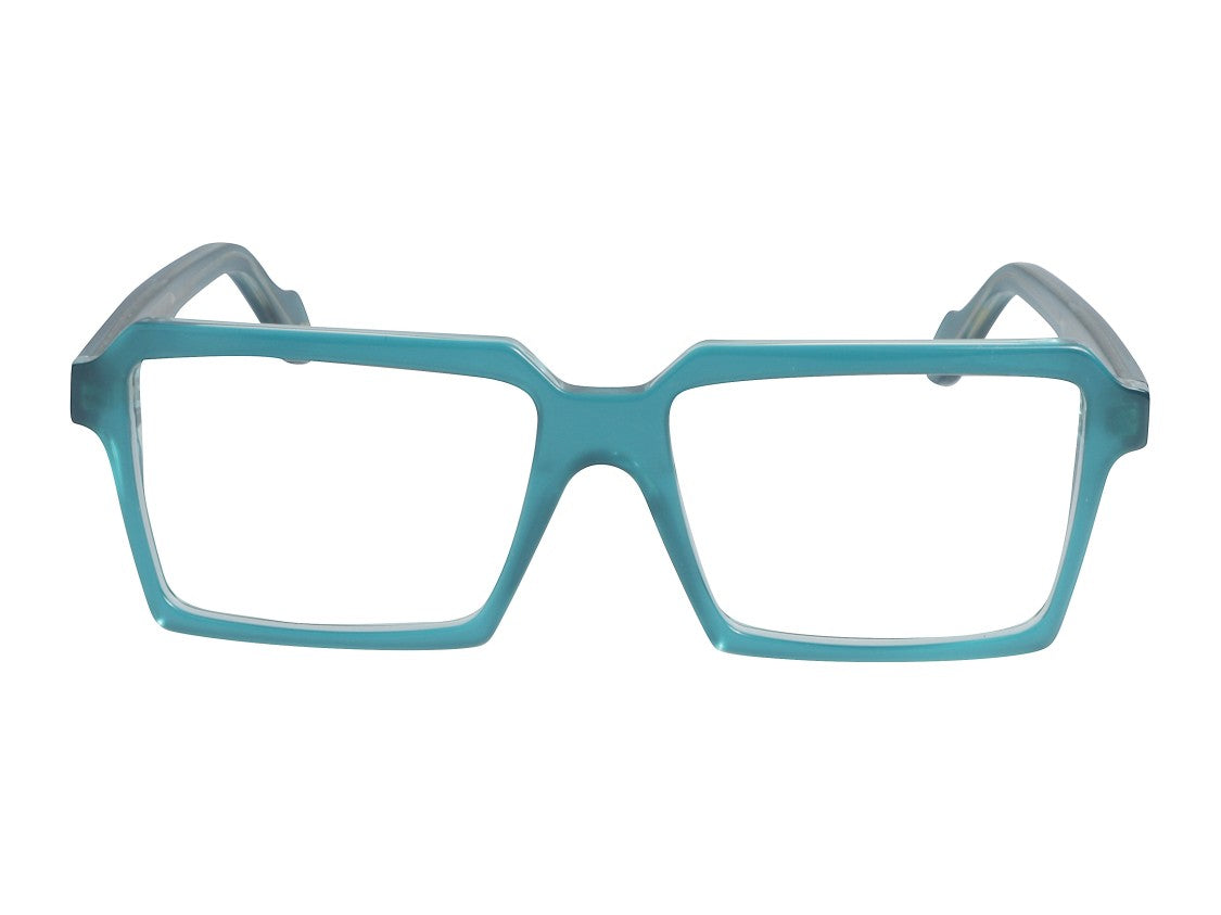 Kador Teal Disko Light Translucent Oversized Square Eyeglasses