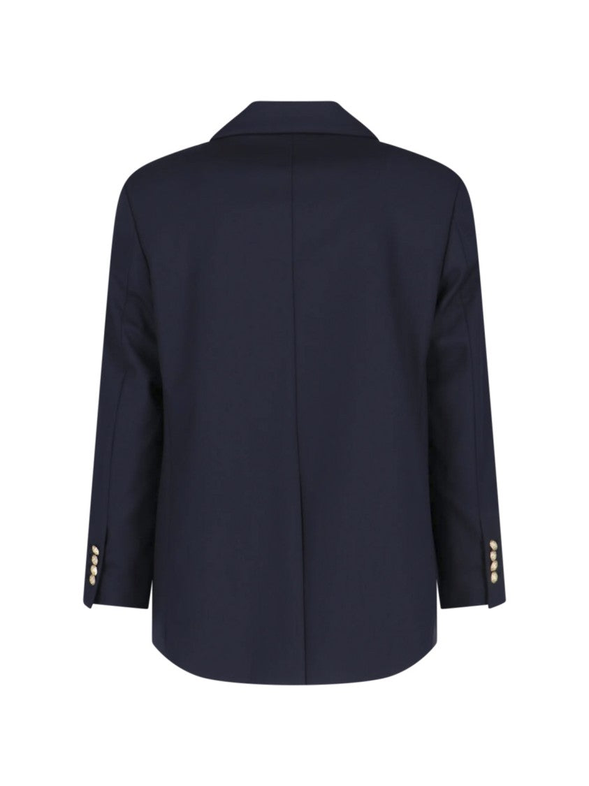 Dunst Navy Wool Blend Single-Breasted Blazer