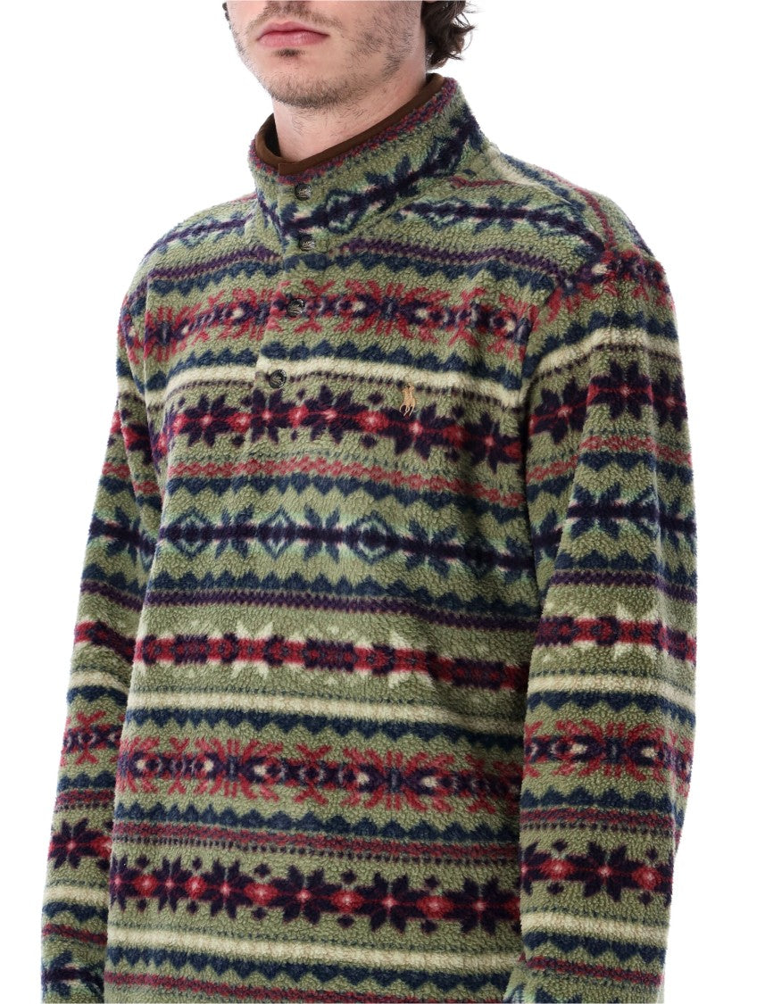 Polo Ralph Lauren High Collar Jacquard Fleece Pullover