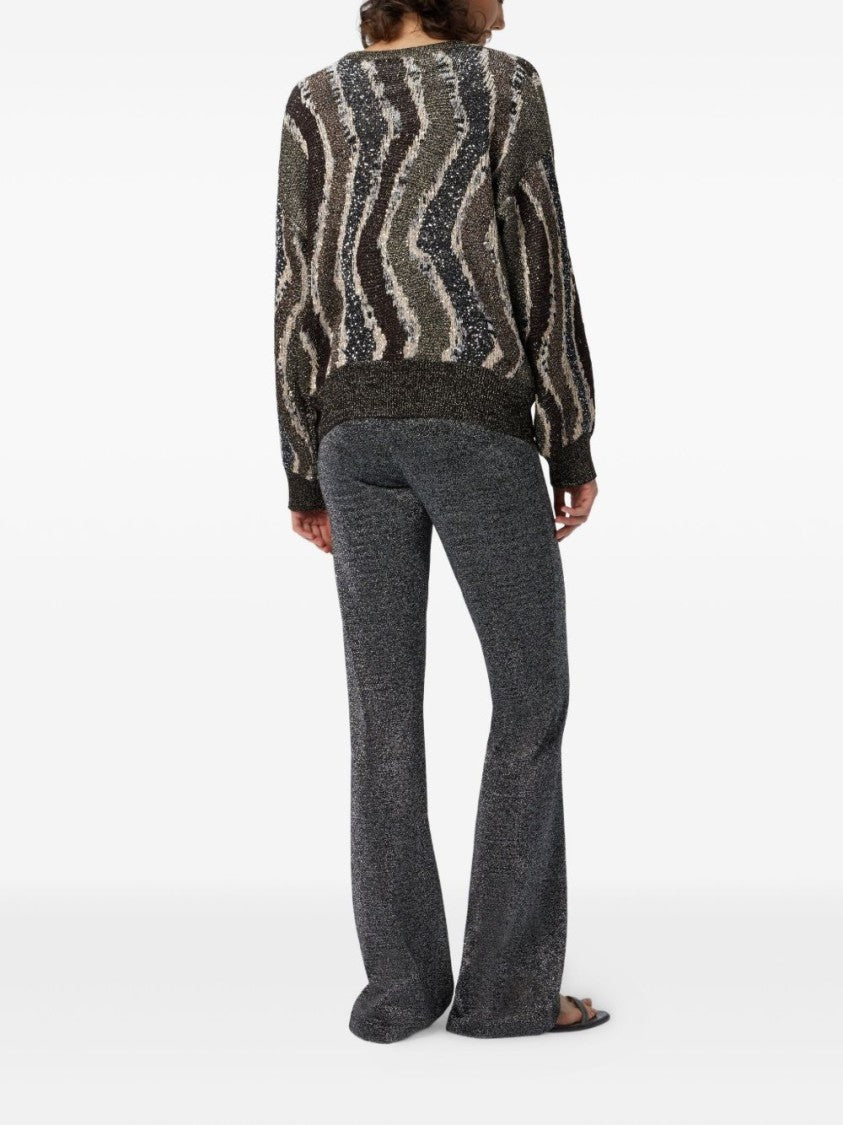 Missoni Lurex Jacquard Cardigan With Wave Pattern