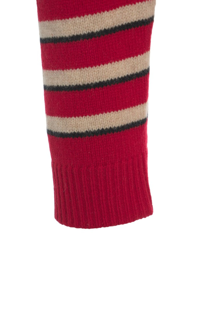 Baum Und Pferdgarten Bold Striped Polo Collar Sweater