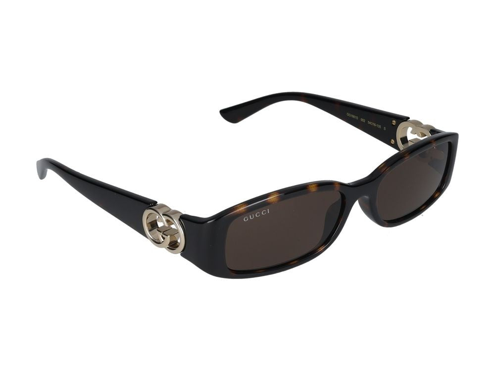 Gucci Havana Gg1661s Rectangular Tortoiseshell Sunglasses