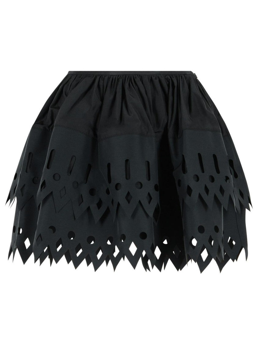 Blumarine 'Tech' Black Cotton Blend Skirt