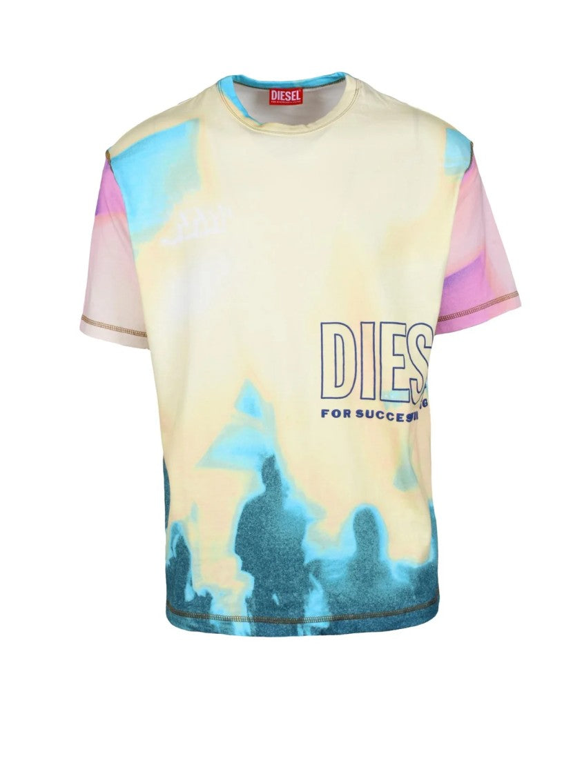 Diesel Gradient Pastel T-Shirt With Bold Logo