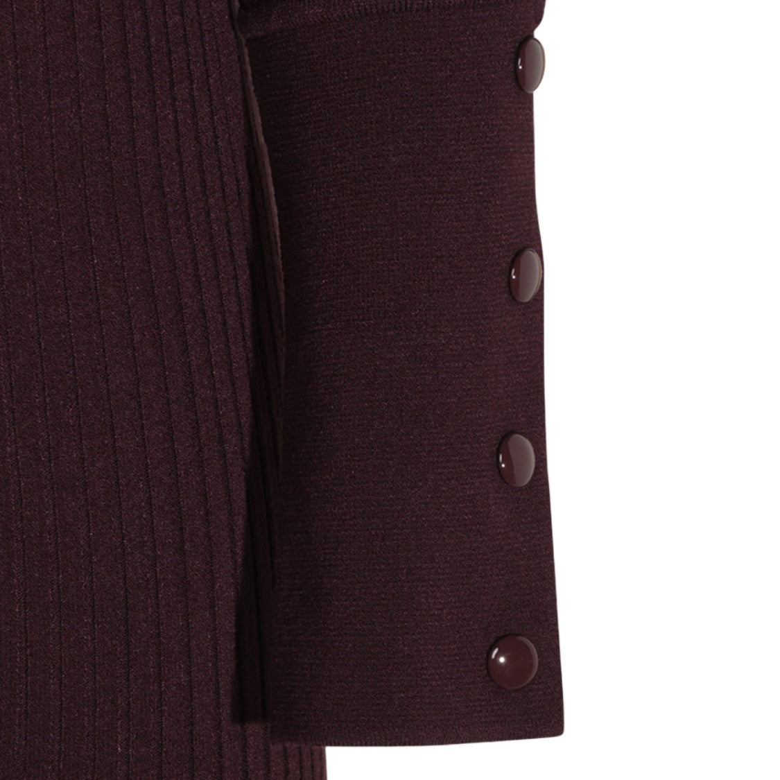 Courrèges Ribbed Knit Collared Midi Dress