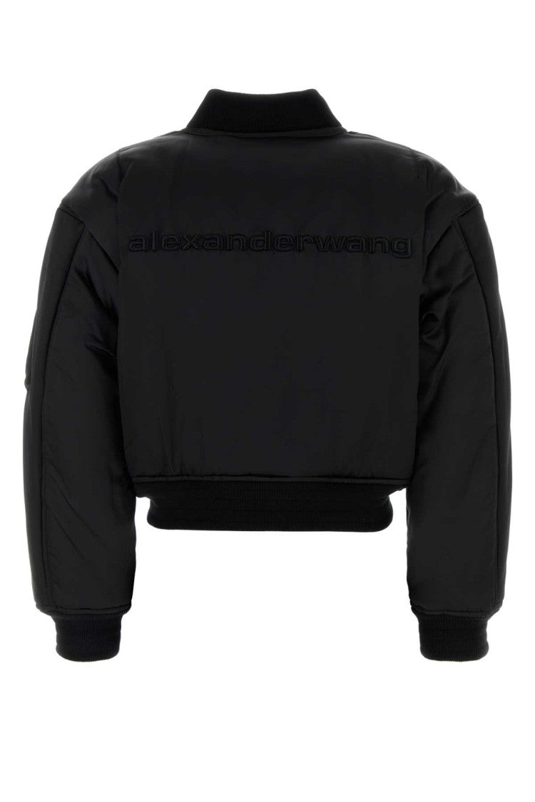 Alexander Wang Black Nylon Bomber Jacket